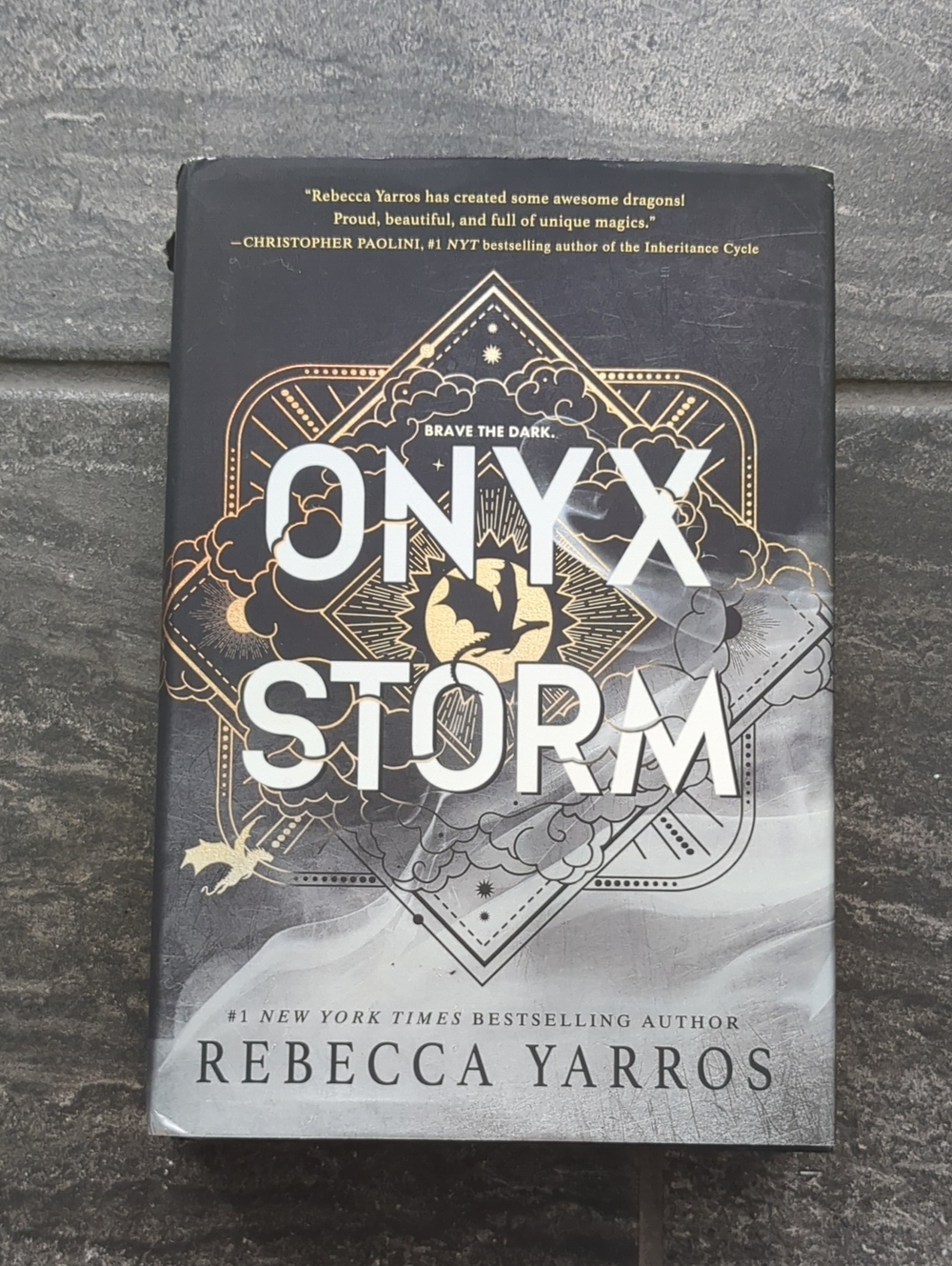 Rebecca Yarros Onyx Storm Hardcover Book - Black & Gold